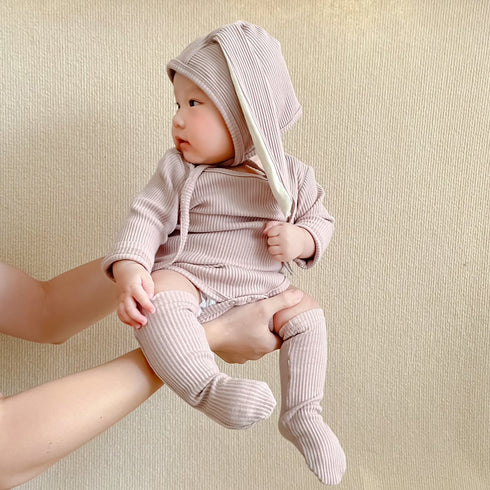 Cartoon rabbit ears long sleeve baby climbing clothes jumpsuit